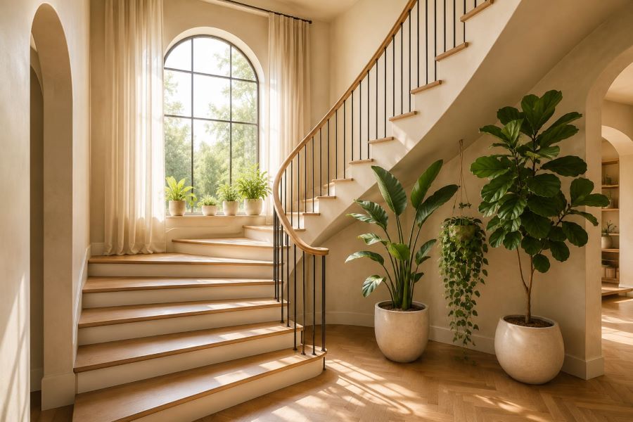 beige staircase decorating ideas for modern home decor