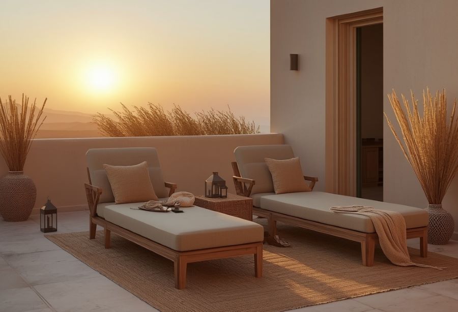 Sunset viewing relaxation corner from rooftop