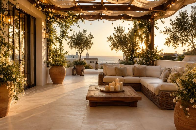 outdoor resort style terrace patio style
