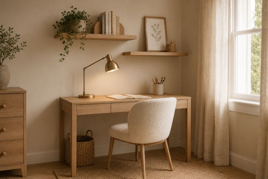  study desk corner with table in room for modern interior