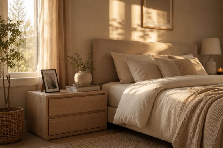 bedside table decor ideas for modern, organic and luxury home decor