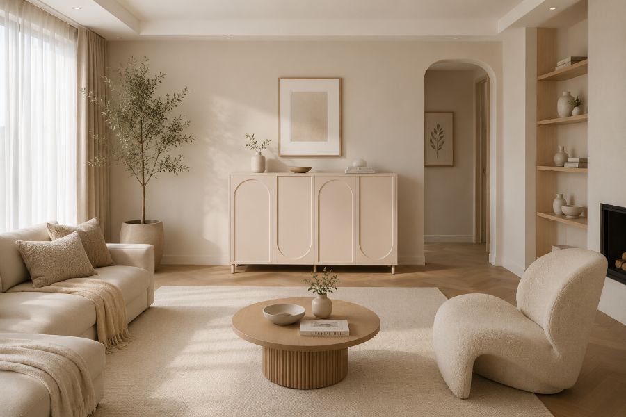living room furniture ideas with arched door storage cabinets