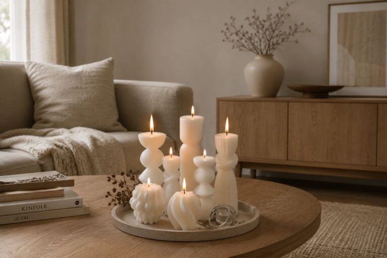 Beige home decor accents for modern interior and luxury home