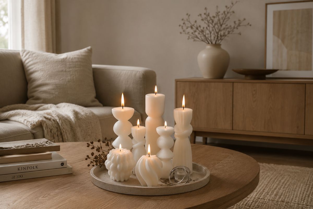 Beige home decor accents for modern interior and luxury home