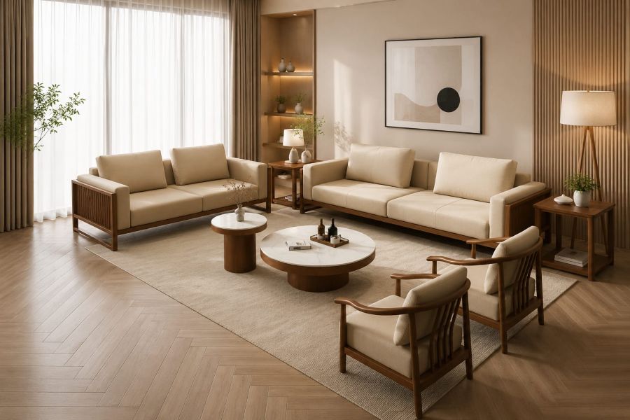 modern beige living room furniture for a warm and timeless look