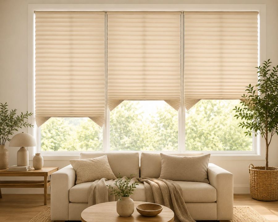 modern window treatment with self adhesive roller blinds