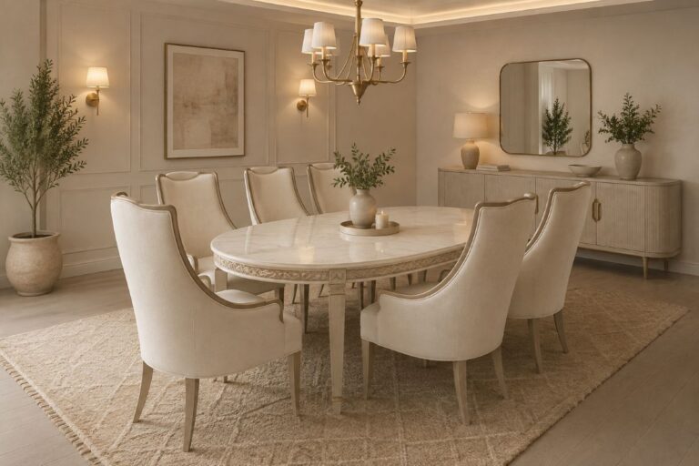 Beige dining room furniture set ideas for quiet luxury interior
