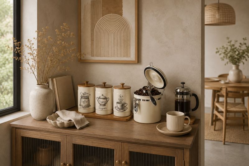 Ceramic Coffee Bean Storage Canister with Clamp Lid 