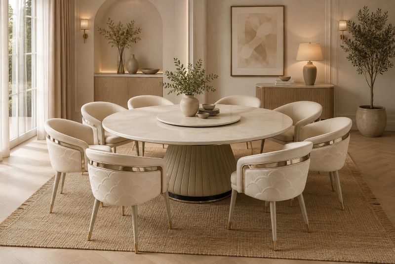 Luxury beige dining room furniture for modern interior