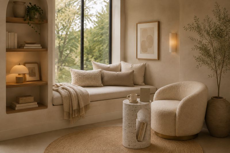 terrazzo cylinder side table for modern interior