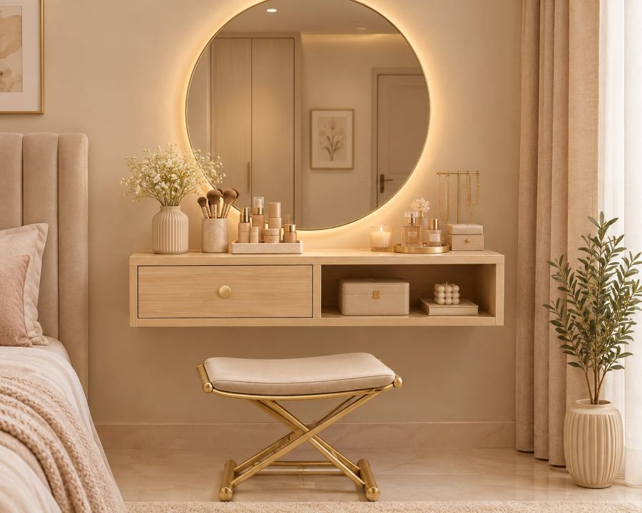 Modern floating wall mounted vanity for modern interior